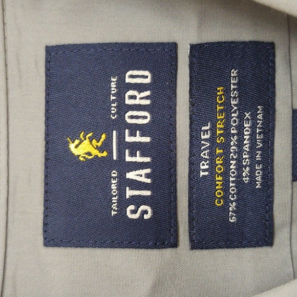 *SALE* EUC STAFFORD Mens Dress Shirt Size 17 neck 34/35 sleeve - Picture 3 of 4